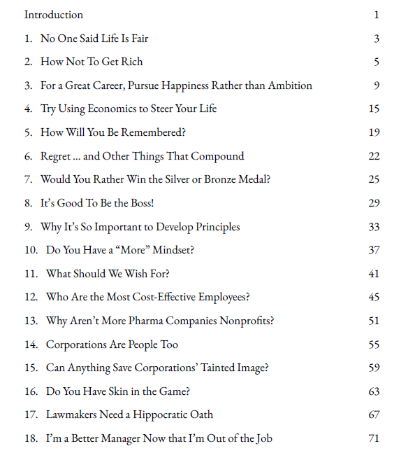 Table of contents of Happiness and Leadership