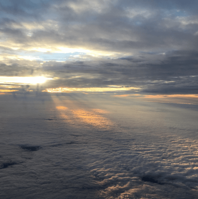 Cloud cover viewed from above with sunlight - Moral Letters to Lucilius