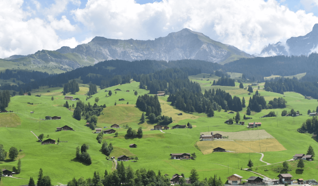 Alp farms dotted in green landscape - Moral Letters to Lucilius