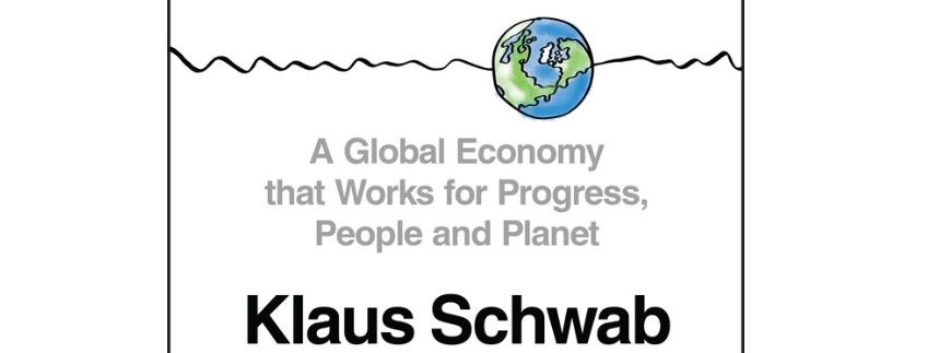Book cover excerpt showing a small globe and the words "A global economy that works for progress, people and planet"