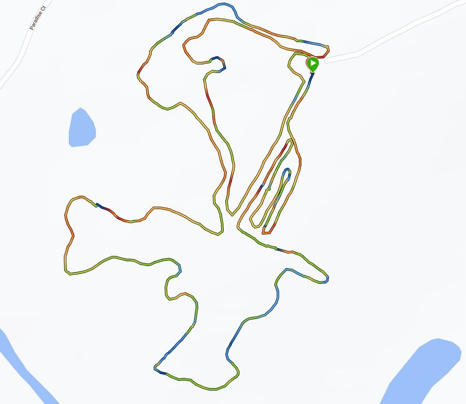 Garmin track of two-mile ultramarathon loop